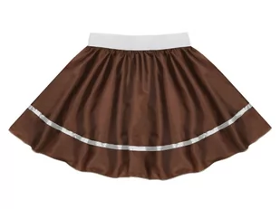 SPÓDNICZKA POLIESTER BRĄZOWA 34cm - Sukienki i spódniczki dla dziewczynek - miniaturka - grafika 1
