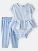 Body dla niemowląt - carter's 2-częściowy zestaw w kolorze błękitnym - miniaturka - grafika 1