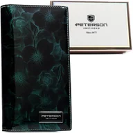 Portfele - Portfel Damski Skórzany Peterson Lakierowany Długi Z Suwakiem Na Zewnątrz RFID PTN-PS1431 ZIELONY 19,5 x 10 x 3,5 [cm] - miniaturka - grafika 1