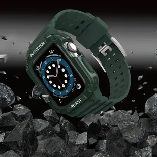 Protect Strap Band opaska z etui do Watch 7 / 6 / 5 / 4 / 3 / 2 / SE (41 / 40 / 38mm) obudowa pancerny pokrowiec na zegarek zielony - Etui i futerały do telefonów - miniaturka - grafika 6