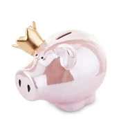 Skarbonki - Max-land Skarbonka świnka dekoracyjna ceramiczna różowa 13x15 144181 144181 - miniaturka - grafika 1