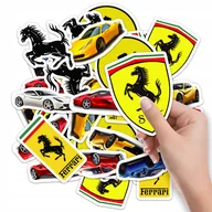 Szkolne artykuły papiernicze - NAKLEJKI NA ZESZYT NALEPKA Z POSTACIAMI SAMOCHÓD FERRARI AUTO WZORY 10SZT - miniaturka - grafika 1