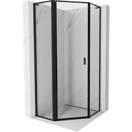 Kabiny prysznicowe - Mexen Mist L kabina prysznicowa pięciokątna uchylna lewa 100 x 100 cm, czarna ramka, czarna - 8A8L-100-100-70-70-L - miniaturka - grafika 1