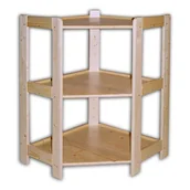 Szafy i regały magazynowe - B2B Partner Regał drewniany narożny 3 półki, 890x600x335 mm 11130 - miniaturka - grafika 1