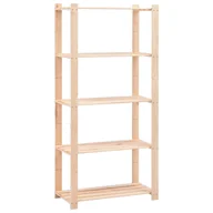 Szafy i regały magazynowe - Regał z 5 półkami, 80x38x170 cm, lita sosna FSC, 250 kg - miniaturka - grafika 1