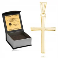 Biżuteria dla dzieci - ELEGANCKI SREBRNY KRZYŻYK PRÓBA 925 PAMIĄTKA I KOMUNII ŚWIĘTEJ + GRAWER - miniaturka - grafika 1