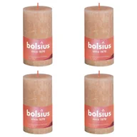 Świece - Bolsius Świece pieńkowe Shine, 4 szt., 130x68 mm, mglisty róż - miniaturka - grafika 1