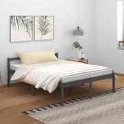 Łóżka - Lumarko Rama łóżka, szara, lite drewno sosnowe, 150x200 cm - miniaturka - grafika 1