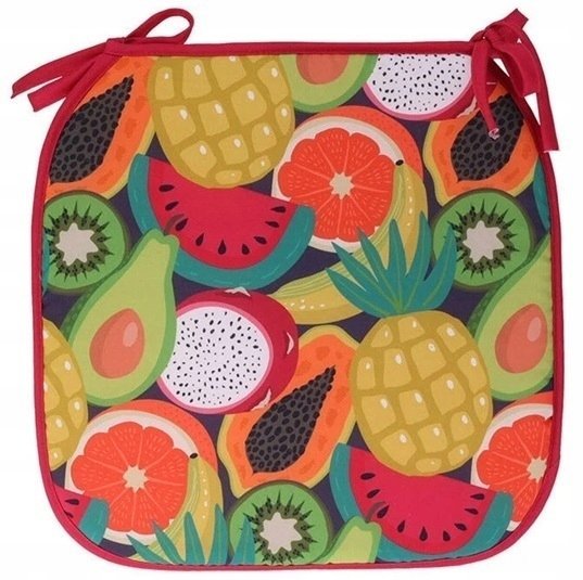 Koopman Poduszka ogrodowa na krzesło 38x38cm Wodoodporna w owocowy wzór