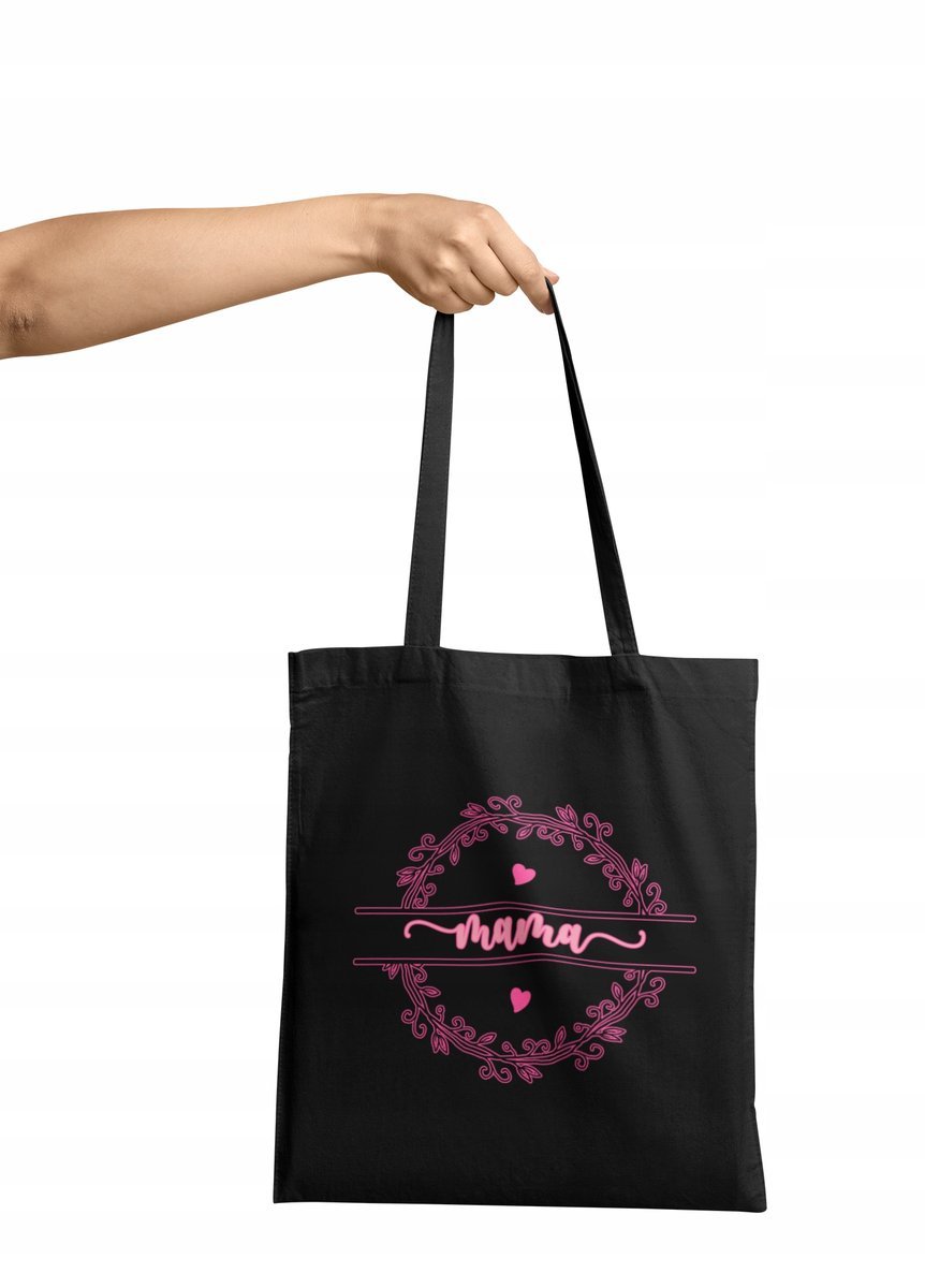 TORBA SHOPPER MATERIAŁOWA NA RAMIĘ PREZENT DLA MAMY NA DZIEŃ MAMY DAR LOVE