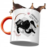 Kubki - Kubek Pomarańczowy z Kotem Kotkiem Słodki Prezent z Nadrukiem ze Zdjęciem + Opakowanie na prezent (wzór 02) - miniaturka - grafika 1