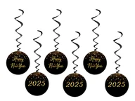 Dekoracje sali - Dekoracja wisząca świderki Sparkling Happy New Year - 6 szt. - miniaturka - grafika 1