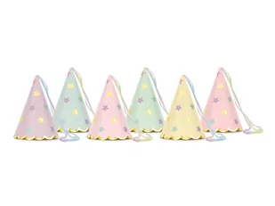 PartyDeco Czapeczki urodzinowe w gwiazdki 4Y42AZ 4Y42AZ SAM  ONE SIZE - Urodziny dziecka - miniaturka - grafika 1