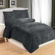 Pościel - Pościel z mikropluszu Aztek ciemnoszary, 140 x 200 cm, 70 x 90 cm - miniaturka - grafika 1