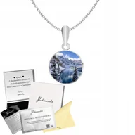 Łańcuszki - Naszyjnik Srebrny Góry Jezioro Foto Biżuteria Prezent Łańcuszek 925 GRAWER - miniaturka - grafika 1