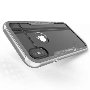 Zizo Shock Case Pancerne etui iPhone Xs / X z hartowanym szkłem na ekran (Silver/Gray) - Etui i futerały do telefonów - miniaturka - grafika 6