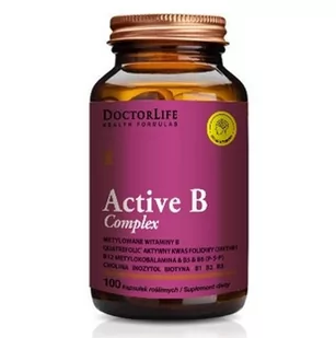 Doctor Life Doctor Life Active B Complex Low Odor B-Complex optymalny kompleks witamin B suplement diety 100 kapsułek - Witaminy i minerały - miniaturka - grafika 1