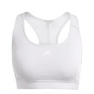 Biustonosze - adidas PowerReact Lekkie wsparcie sportowe stanik, Silver Dawn/White, XL - miniaturka - grafika 1