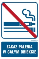 Systemy ekspozycyjne i znaki informacyjne - RB037 ZAKAZ PALENIA W CAŁYM OBIEKCIE, PN - PŁYTA PCV 1MM; (500X750MM) - miniaturka - grafika 1