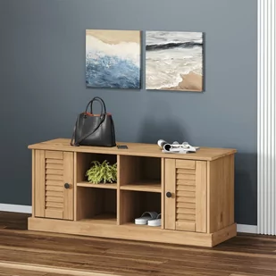 Szafka na buty VIGO, 106x35x40 cm, lite drewno sosnowe Lumarko! - Ławki do przedpokoju - miniaturka - grafika 1