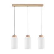 Lampy sufitowe - Spotlight Wisząca LAMPA skandynawska BOSCO 1720374 loftowa OPRAWA szklany ZWIS tuby okrągłe dąb olejowany białe 1720374 - miniaturka - grafika 1