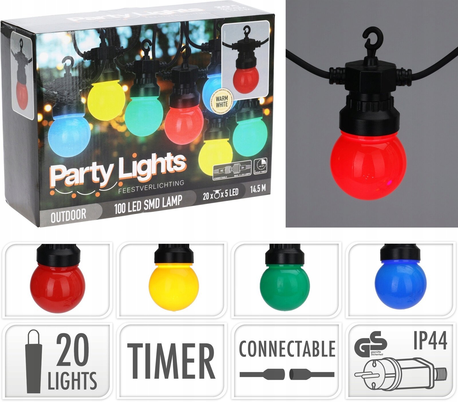 ProGarden GIRLANDA OGRODOWA PARTY LIGHT 20LED G50