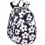 Plecaki szkolne i tornistry - COOLPACK PLECAK SZKOLNY MŁODZIEŻOWY W KWIATY DLA DZIEWCZYN CZARNY BIAŁY CP - miniaturka - grafika 1