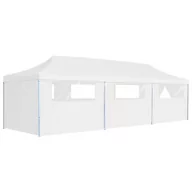 Pawilony ogrodowe - vidaXL Składany namiot z 8 ścianami bocznymi, 3 x 9 m, biały - miniaturka - grafika 1