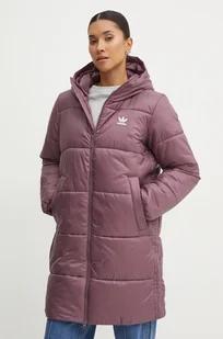 adidas Originals kurtka Long Puffer damska kolor fioletowy zimowa IW5857 - Kurtki damskie - miniaturka - grafika 1