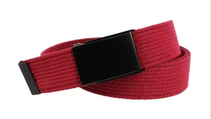 Pasek Parciany PolskaGalanteria Bawełniany PARCIAK 40 mm Z Czarną Klamrą Zatrzaskową Bordowy Szeroki Bardzo Długi XXL Nadwymiar - Paski - miniaturka - grafika 4