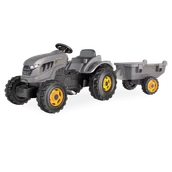 Jeździki dla dzieci - SMOBY Traktor XXL Szary na Pedały z Przyczepką - miniaturka - grafika 1