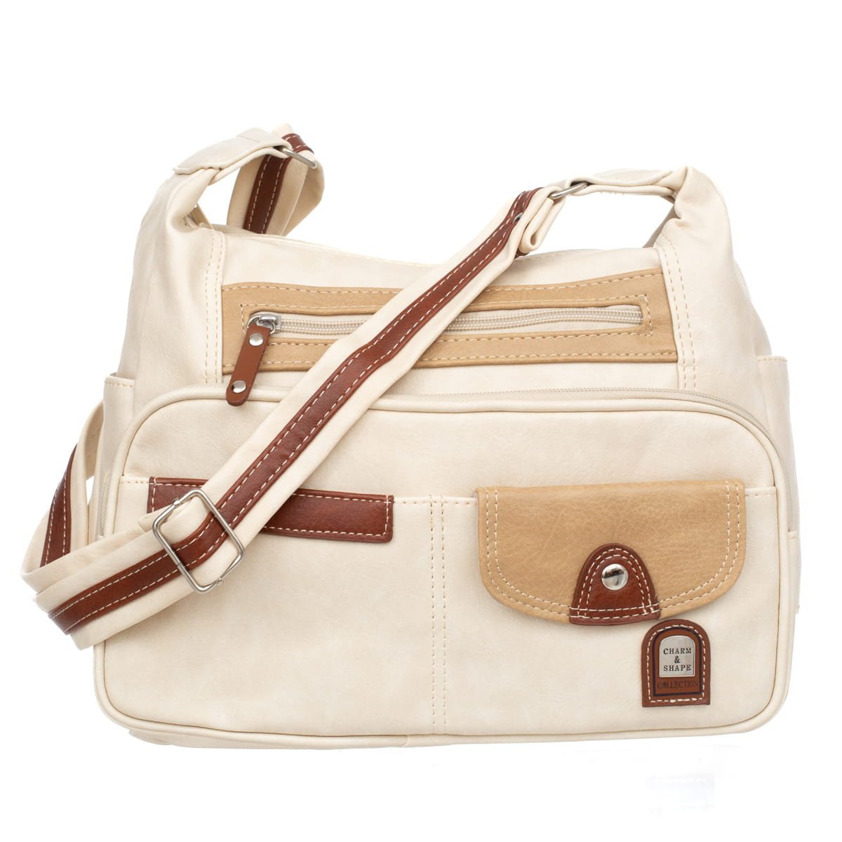 Średnia Torebka Damska Charm&Shape na ramię Ecru