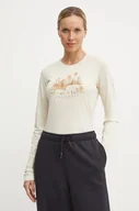 Bluzki damskie - Columbia longsleeve damski kolor beżowy - miniaturka - grafika 1