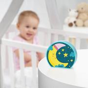 Lampy stojące - Reer 52063 Mybabylight, lampka nocna z motywem księżyca, światło do zasypiania dla niemowląt i dzieci, zasilanie bateryjne, niebieska - miniaturka - grafika 1