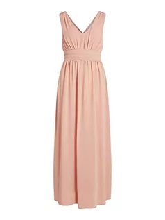 Sukienki - Vila Damska sukienka Vimilina Long Dress/Su-Noos, Misty Rose, 40 - grafika 1