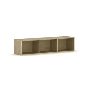 Biblioteka INTEGRO z półkami, niższa, 465 x 1750 x 400 mm, 3 półki, dąb naturalny - Meblościanki - miniaturka - grafika 1