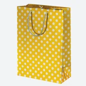 Opakowania i torebki na prezenty - Torba Prezentowa W Kropki Złota 23X32X11 Cm - miniaturka - grafika 1