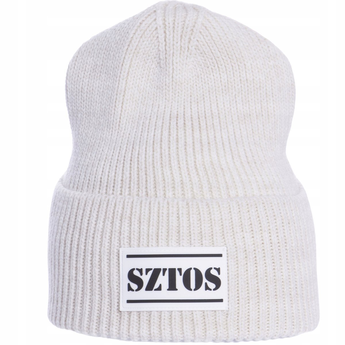 Czapka Zimowa Sztos Damska Beanie Smerfetka Jasny Beż Beżowy Jasny Kolor