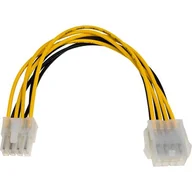 Kable komputerowe i do monitorów - Akyga Kabel zasilający Akyga AK-CA-08 ( EPS 8-pin F-M PVC 0,2m czarno-żółty ) (KABAKGZAW0002 [5273281]) - miniaturka - grafika 1