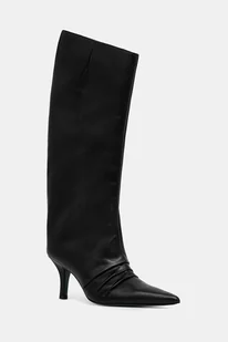 Patrizia Pepe kozaki skórzane damskie kolor czarny na szpilce 2Y0037 L048 K103 - Kozaki damskie - miniaturka - grafika 1