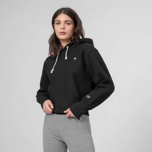Damska bluza dresowa nierozpinana z kapturem CHAMPION CROPPED REVERSE WEAVE HOODIE - Bluzy sportowe damskie - miniaturka - grafika 1