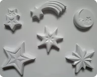 Akcesoria rzeźbiarskie - Forma do odlewów gipsu, gwiazdki, 6 elementów - miniaturka - grafika 1