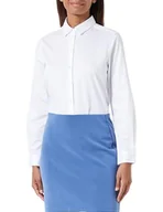 Bluzki damskie - Seidensticker Damska bluzka - modna bluzka - Regular Fit - kołnierz koszuli - długi rękaw - 100% bawełna, biały, 36 - miniaturka - grafika 1