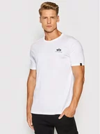 Koszulki męskie - Alpha Industries T-Shirt Backprint 128507CP Biały Regular Fit - miniaturka - grafika 1