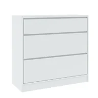 Komody - Komoda Szeroka Basit 3S Biała z Listwą Dwustronną - miniaturka - grafika 1