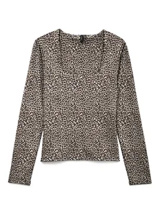 Vero Moda Bluzka Million 10334613 Beżowy Regular Fit - Bluzki damskie - miniaturka - grafika 1