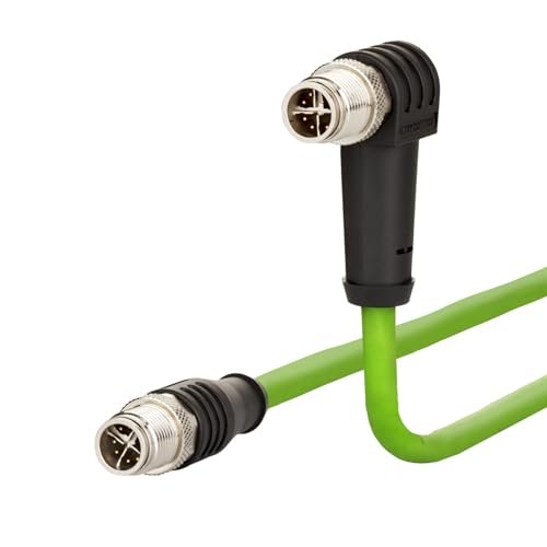 Metz Connect 142M2X1A010 M12 kabel sieciowy, kabel krosowy CAT 6a S/FTP 1,00 m zielony płaszcz PUR, kwas