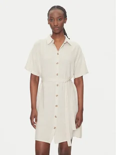 Vero Moda Sukienka koszulowa Thea 10333791 Beżowy Loose Fit - Sukienki - miniaturka - grafika 1