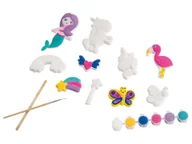 Zabawki kreatywne - Crelando Zestaw gipsowych zwierzątek DIY (Syrena i jednorożec) - miniaturka - grafika 1