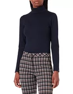 Swetry damskie - Trigema Damski sweter z golfem, niebieski (niebieski 046), L - miniaturka - grafika 1